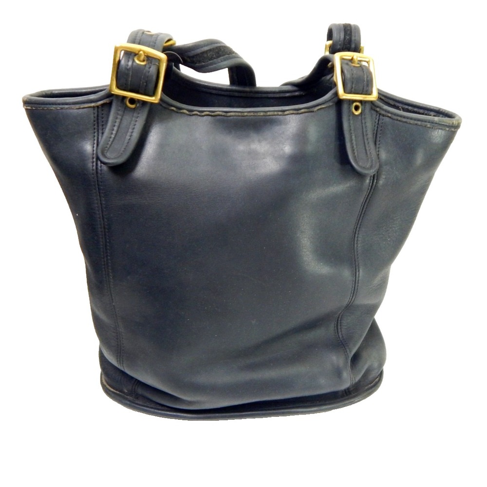 Coach Legacy Shopper Tote 9090 Vintage 90s Leather Large Black Navy? Flaw/Repair